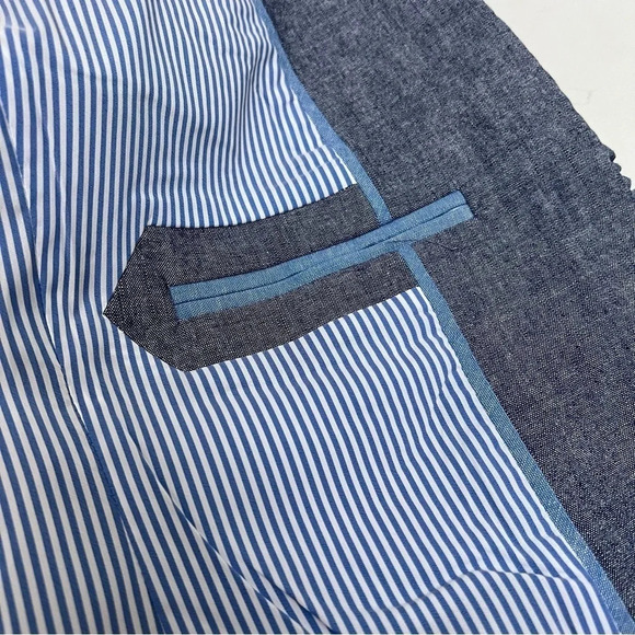 NWOT J. Crew Regent Blazer Blue Chambray Ruffled Trim Classic Preppy Women’s 4 - Picture 14 of 14